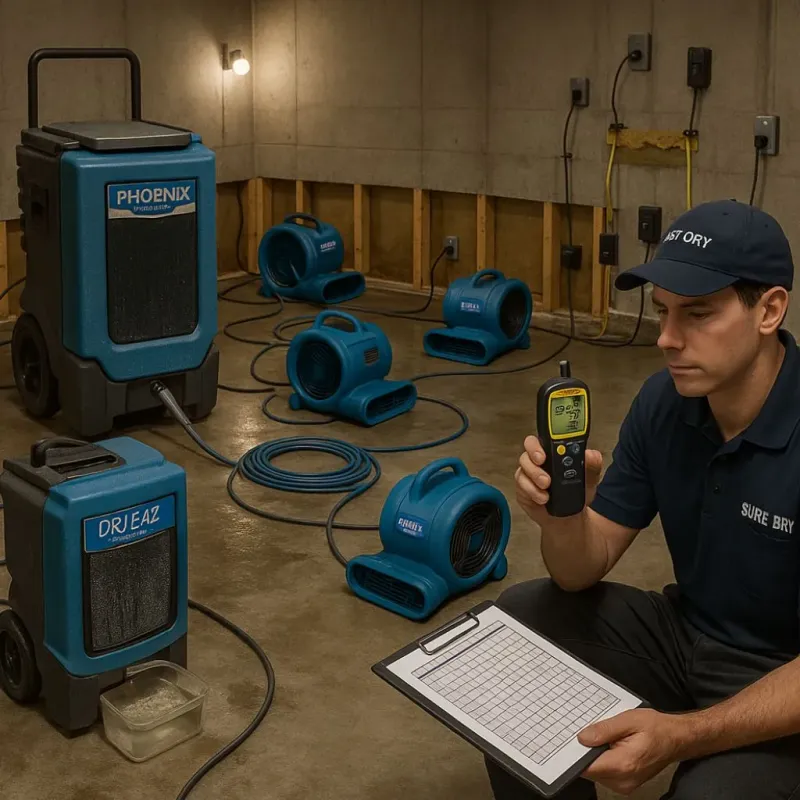 Structural Drying and Dehumidification process in Rooks County, KS
